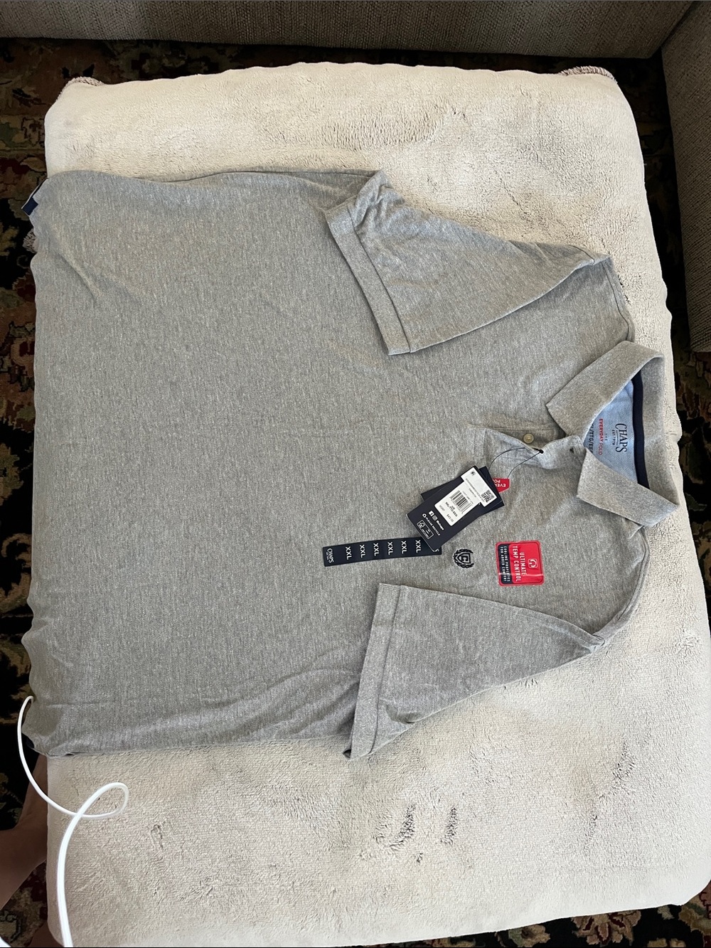 Chaps Heather Gray Men's Polo Shirt